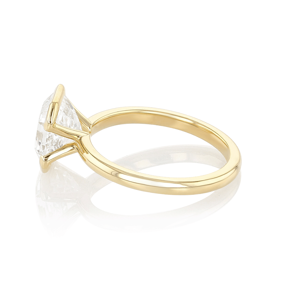 18k Yellow Gold and 3.02 Total Weight Asscher Diamond Ring