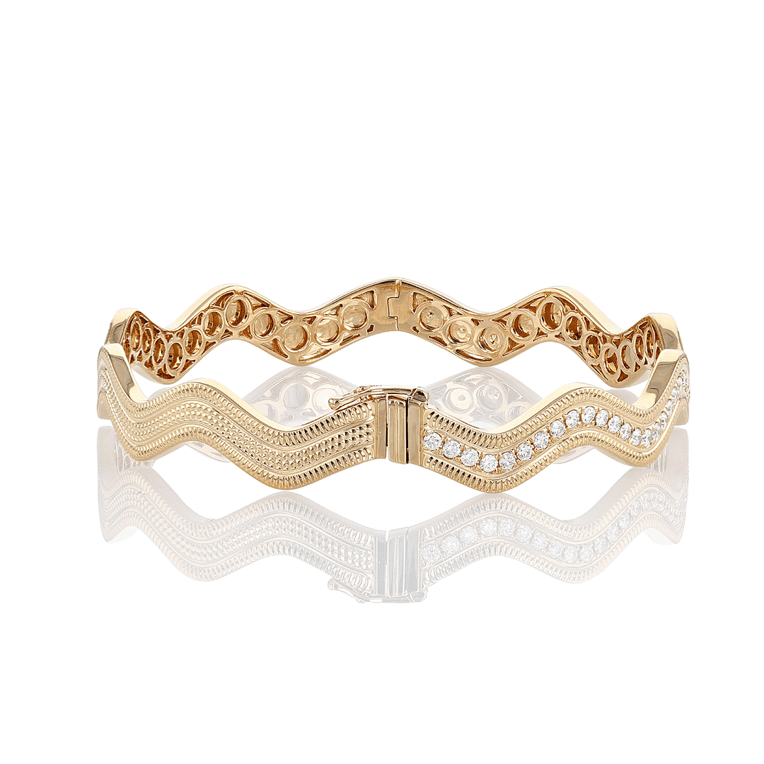 Regency 18k Yellow Gold and .61 Total Weight Diamond Bracelet