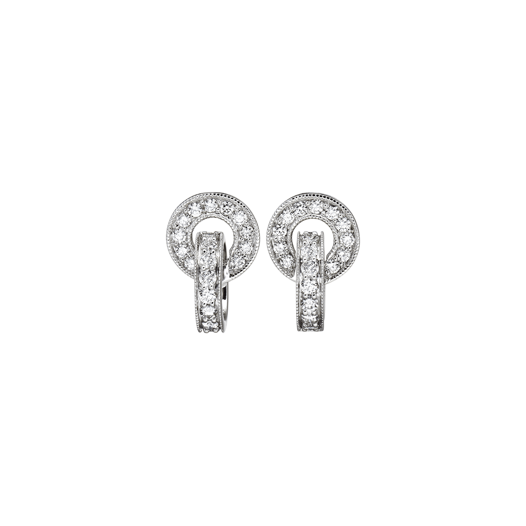 Hamilton 18k White Gold and Diamond .80 Total Weight Eternity Earrings