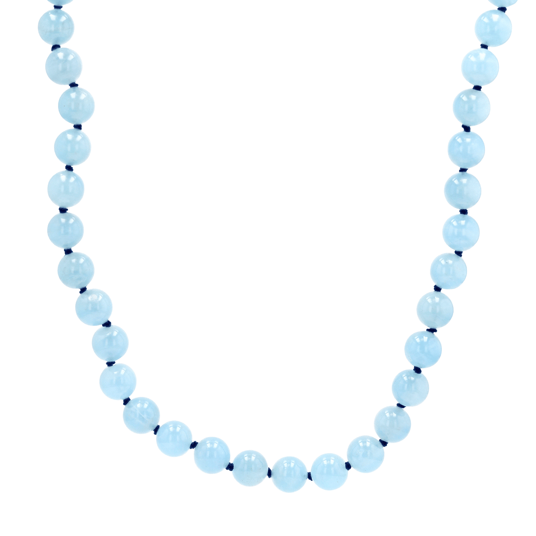 14k Yellow Gold and Amazonite Bead Red Silk Necklace