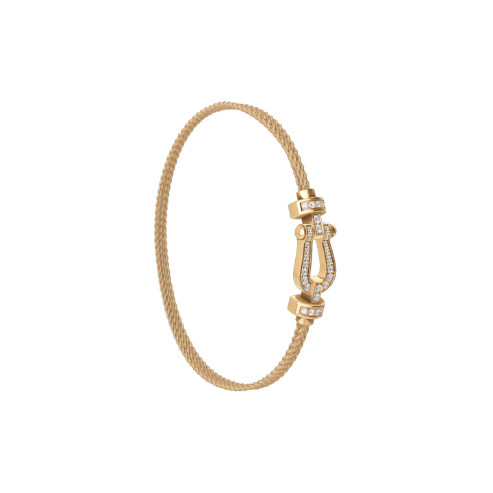 FRED 18k Yellow Gold Link Cable Bracelet with 18k Diamond Buckle ,Exclusively at Hamilton Jewelers