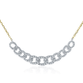 14k Gold and Diamond .49 Total Weight Curb Link 18 Inch Necklace