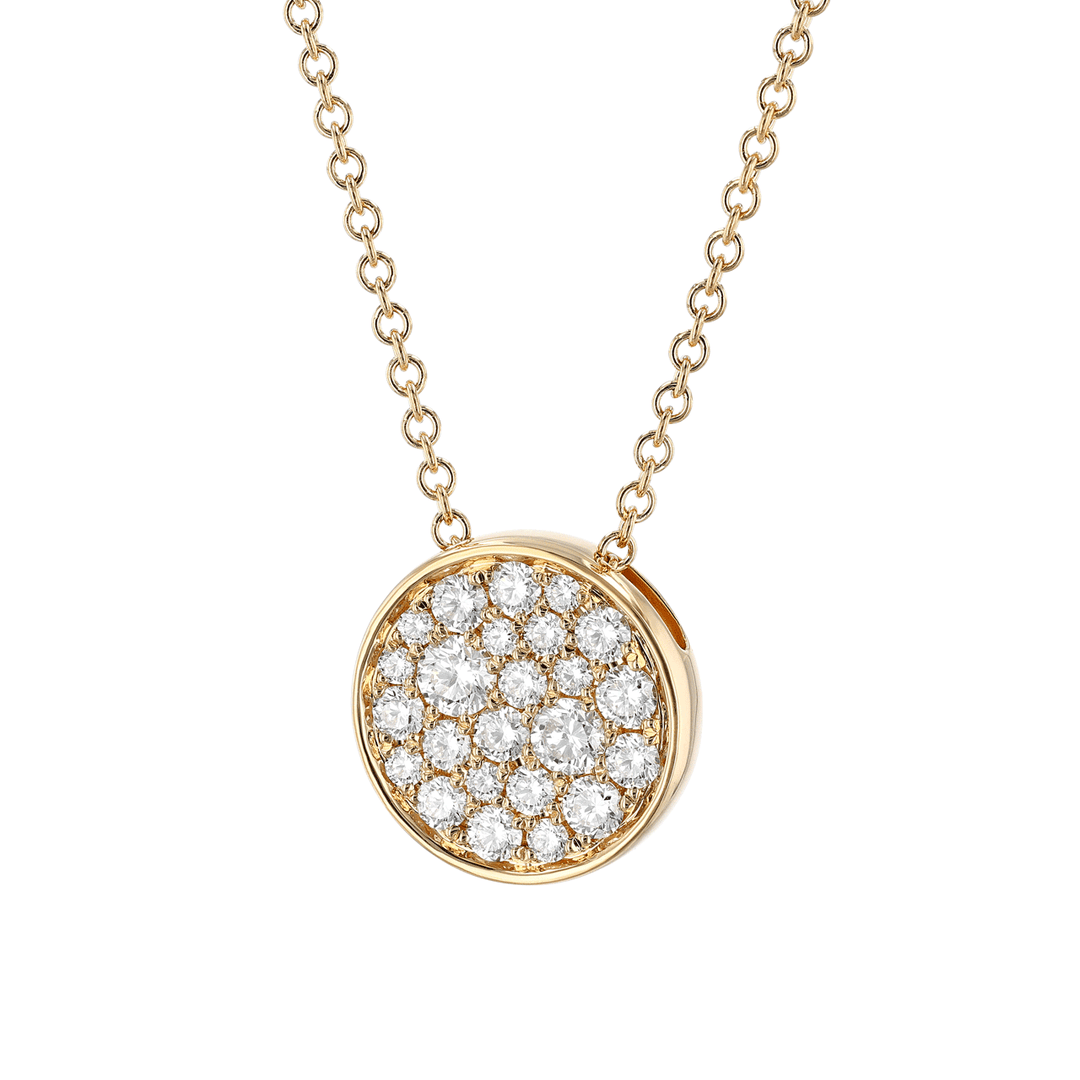 Luminous 18k Yellow Gold and Diamond .49 Total Weight Small Pendant