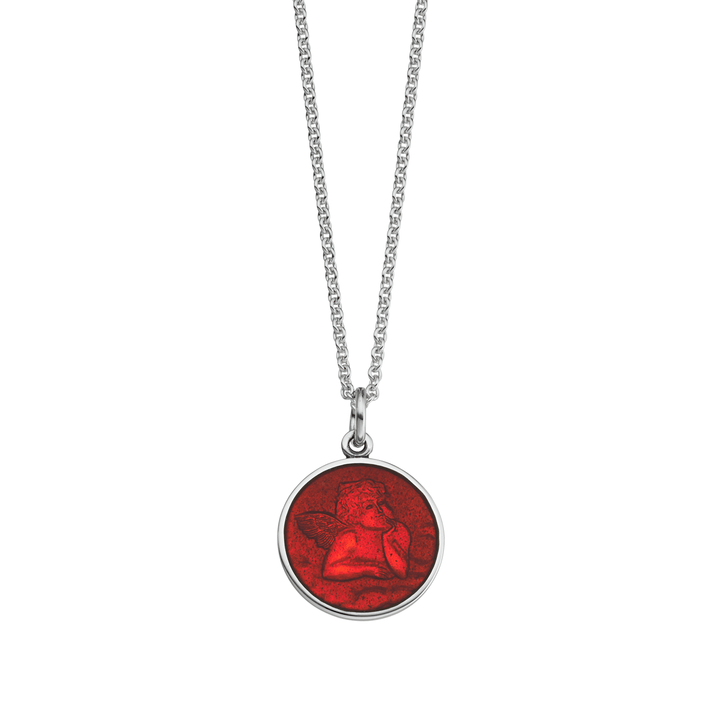 Guardian Angel Red Enamel Pendant