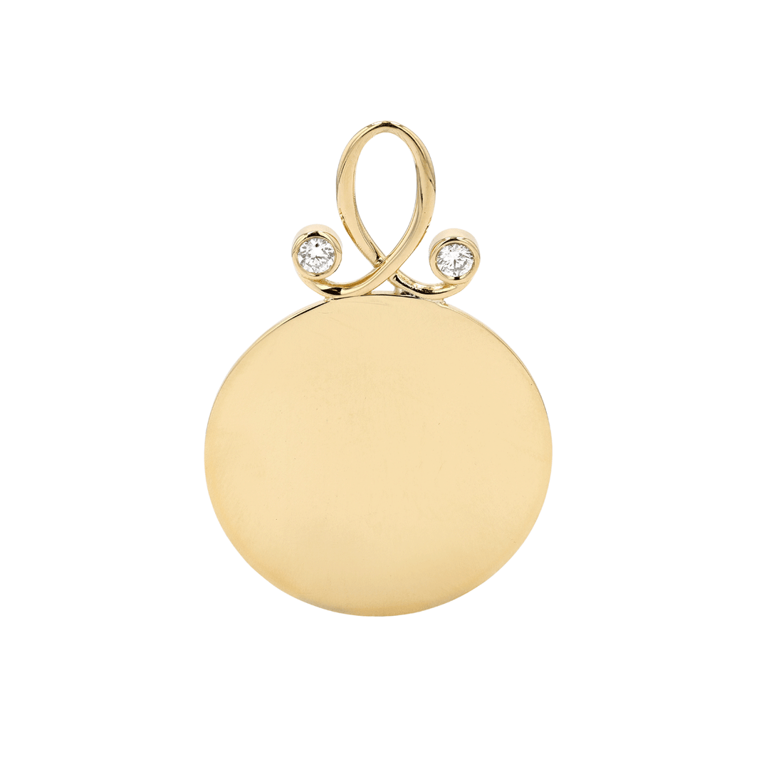 Hamilton Collection 18k Yellow Gold and Diamond 25mm Round Charm