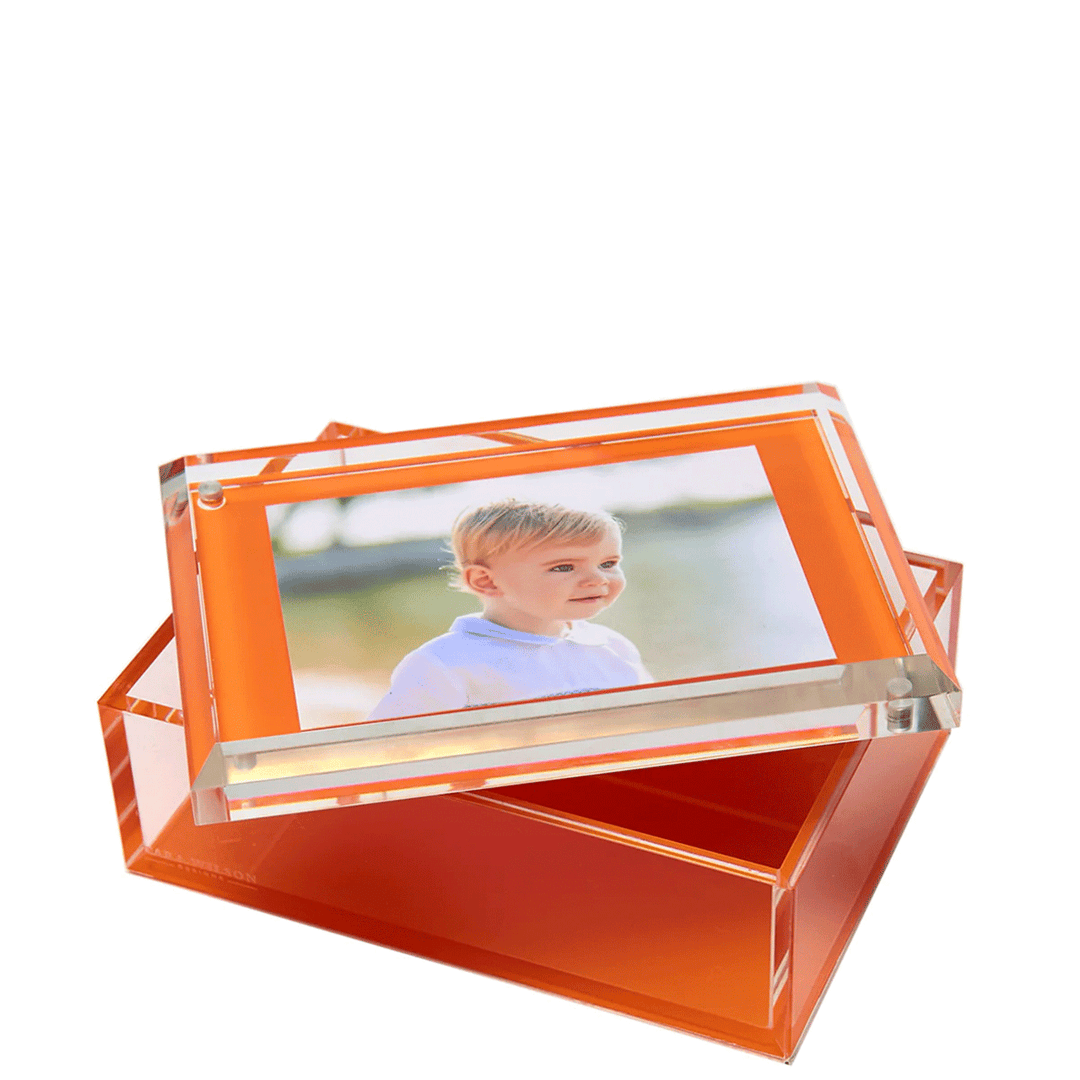 Orange Acrylic 5 x 7 Photo Box