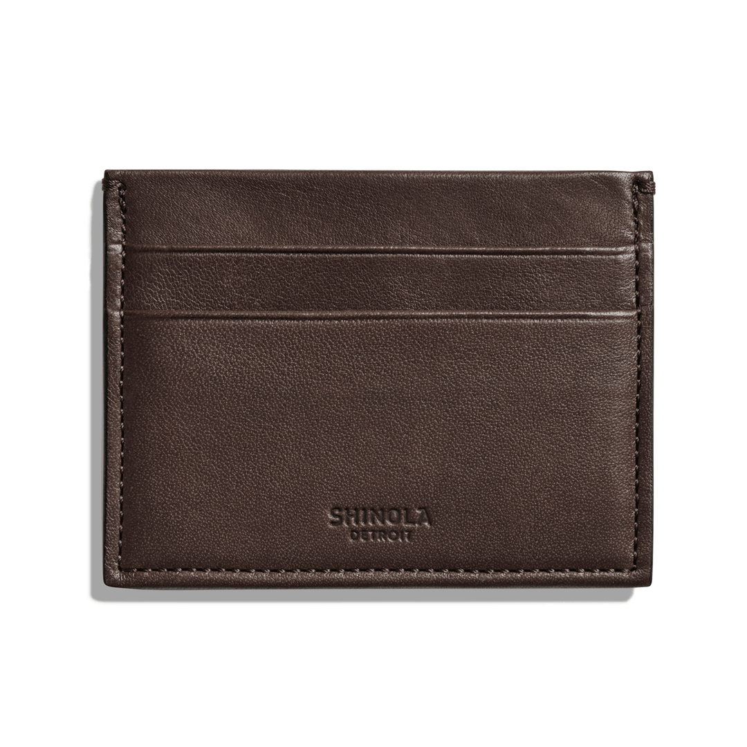 Shinola 5 Pocket Card Case Leather Whiskey