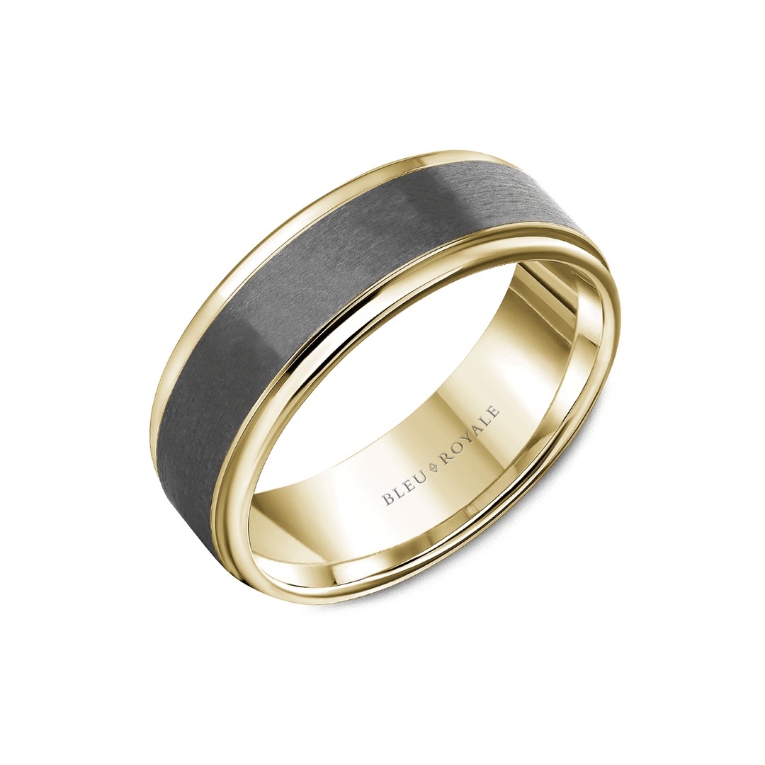 14k Gold and Tantalum 6mm Wedding Band