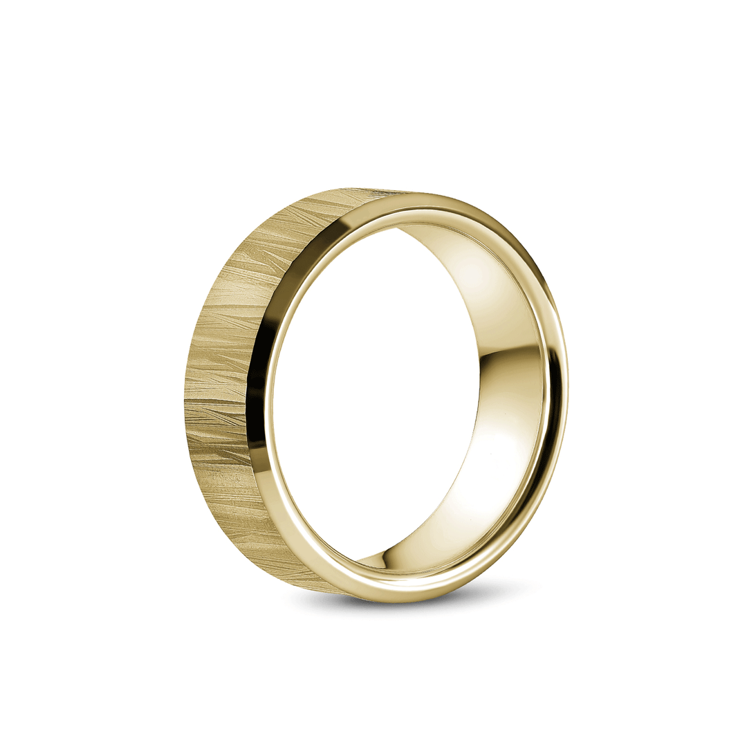 Hamilton Collection 14k Yellow Gold Bark Finish Wedding Band