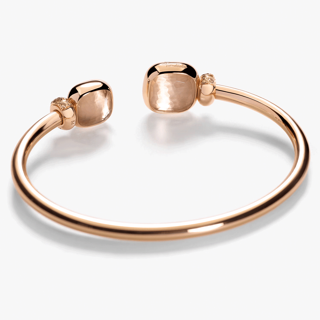 Pomellato Nudo 18k Rose Gold and Brown Diamond Cuff Bracelet