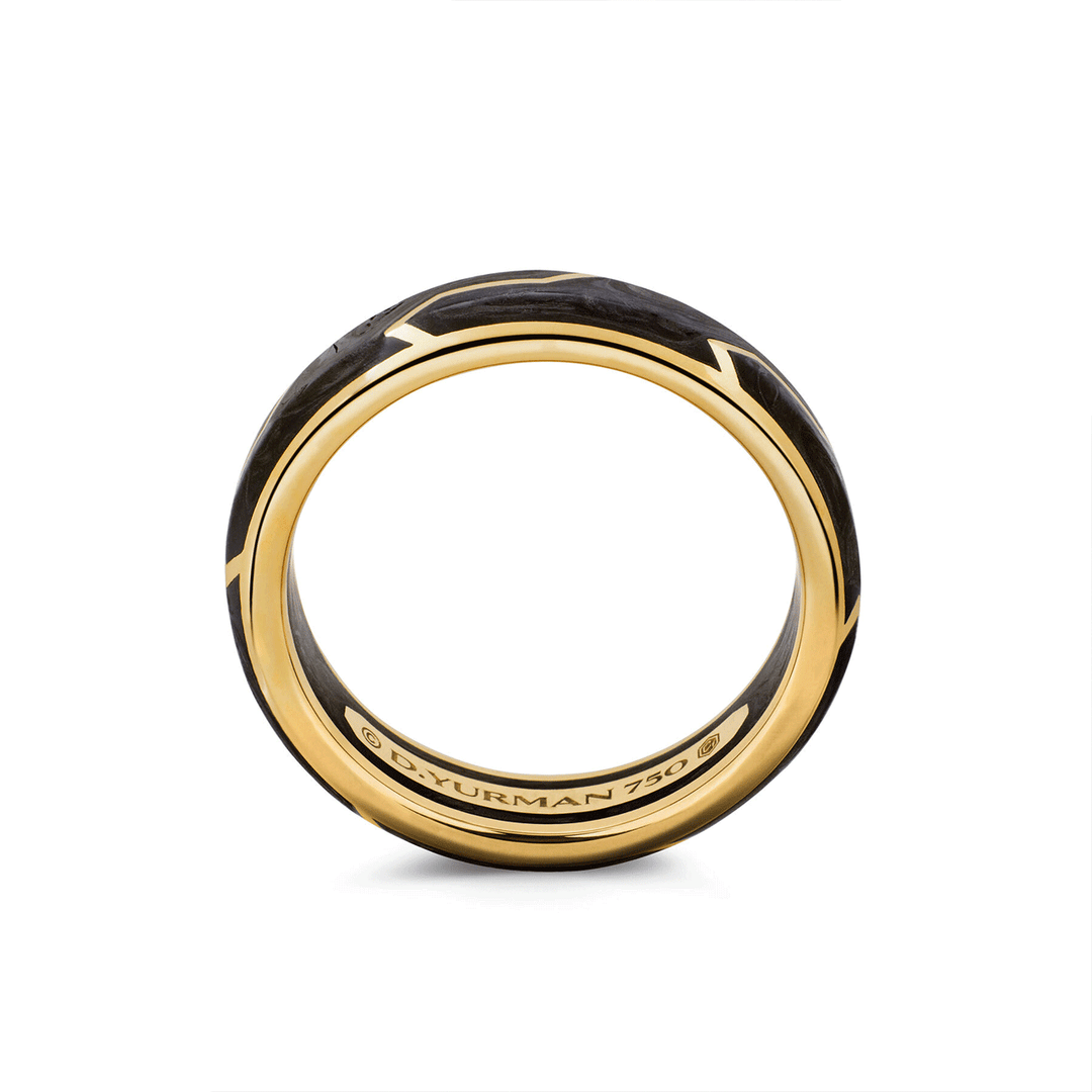 David Yurman Forged Carbon Band Ring 18K Yellow Gold, 6mm