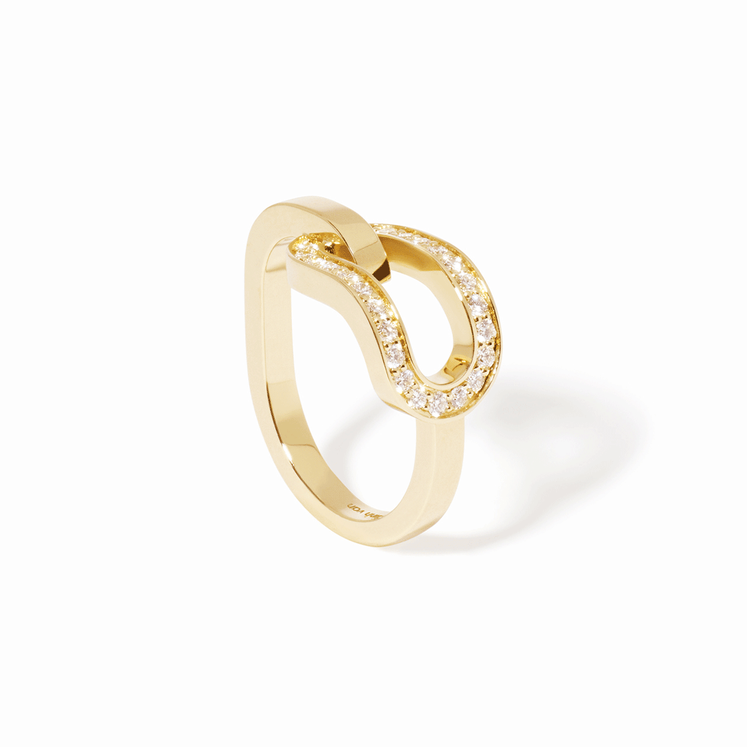 Walters Faith Thoby 18k Yellow Gold and Diamond Spiral Ring