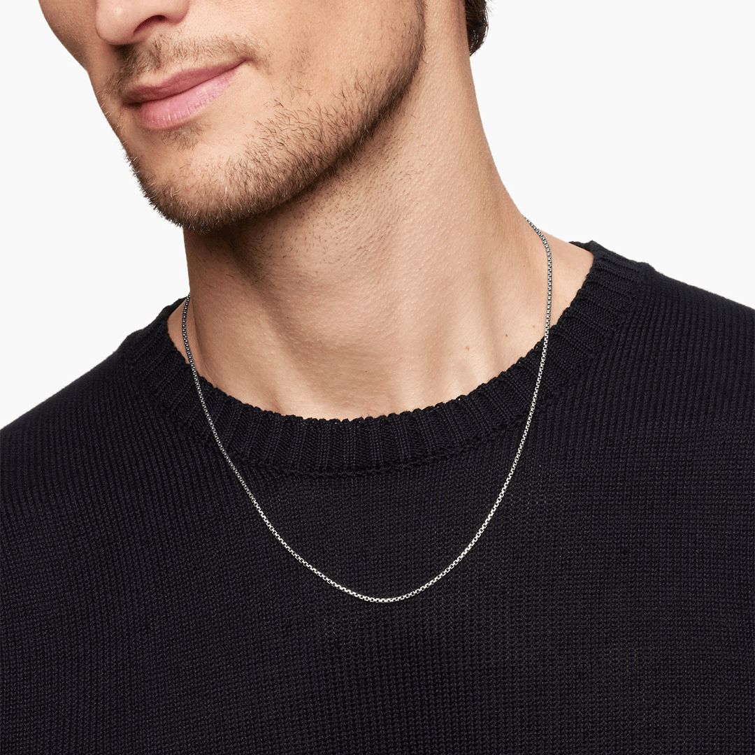 David Yurman Box Chain Necklace Sterling Silver, 1.7mm