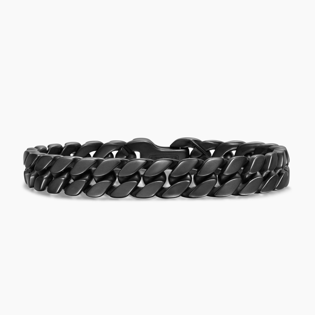 David Yurman Curb Chain Bracelet Black Titanium, 11.5mm