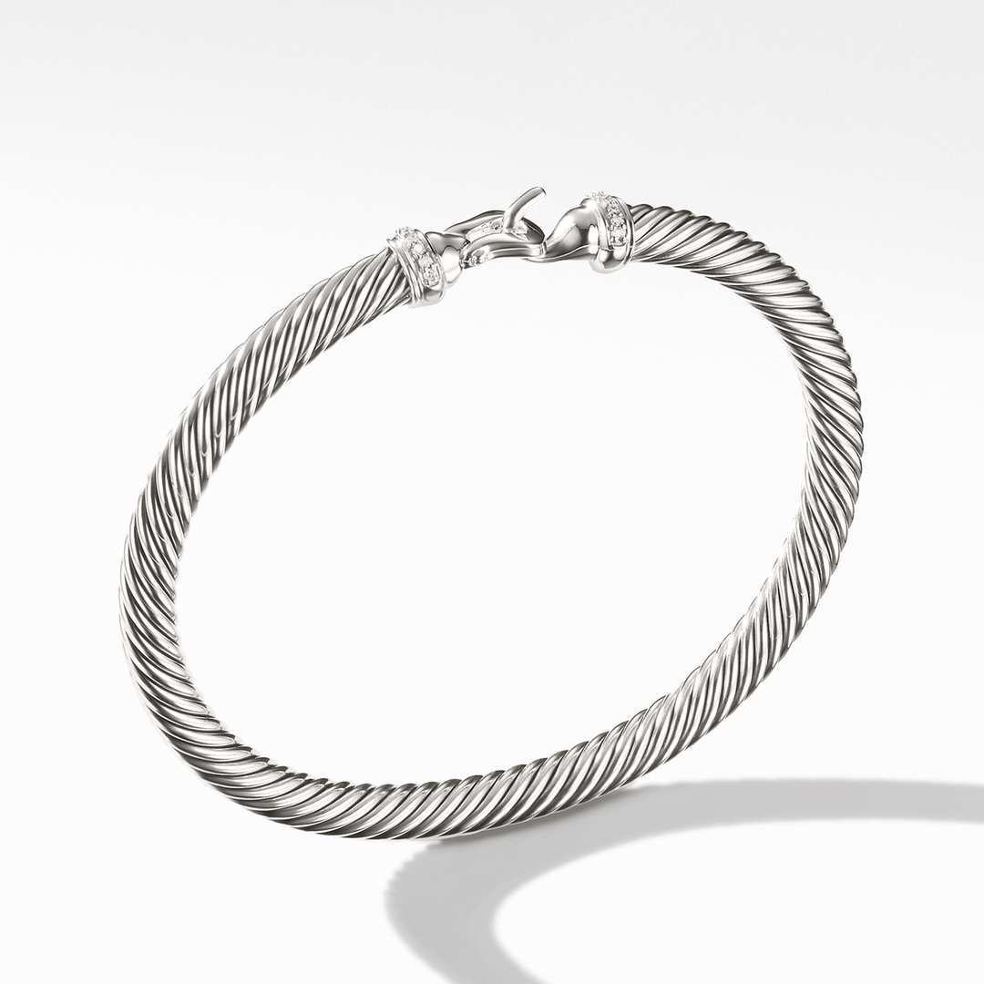 David Yurman Cable Buckle Bracelet with Diamonds, 5mm