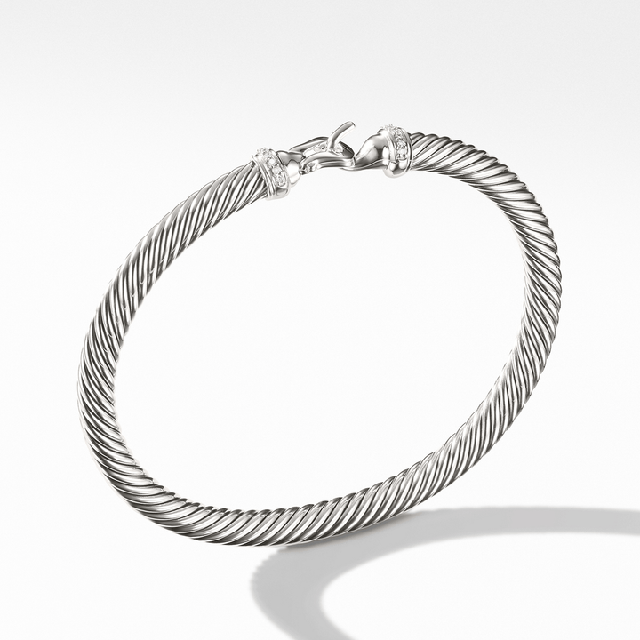 David Yurman Cable Buckle Bracelet with Diamonds, 5mm