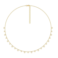 14k Yellow Gold and 1.09 Total Weight Diamond Bead Necklace