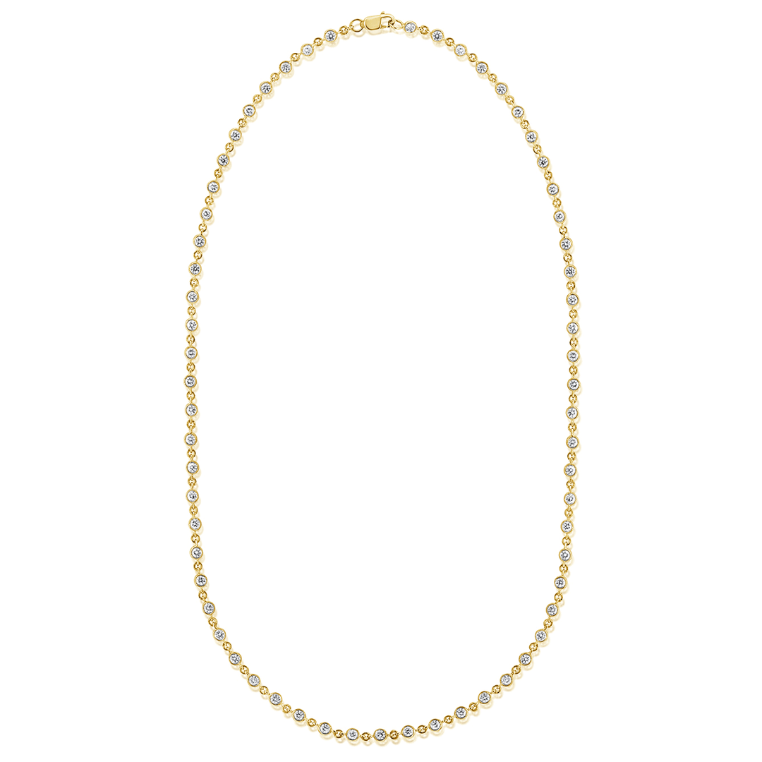 14k Yellow Gold and Diamond 2.53 Total Weight Necklace