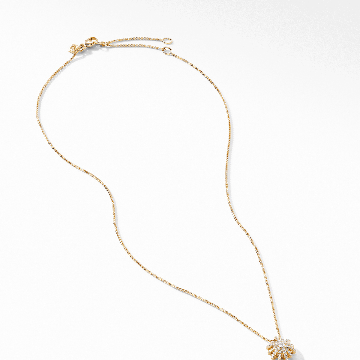 David Yurman Starburst Pendant Necklace in 18k Yellow Gold with Pavé Diamonds