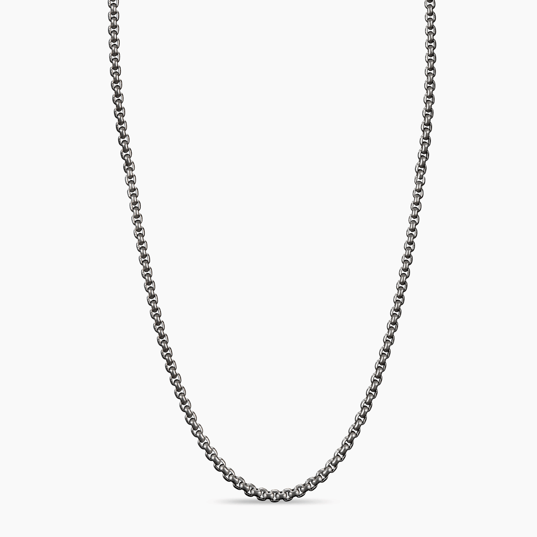 David Yurman Box Chain Necklace Grey Titanium, 2.7mm