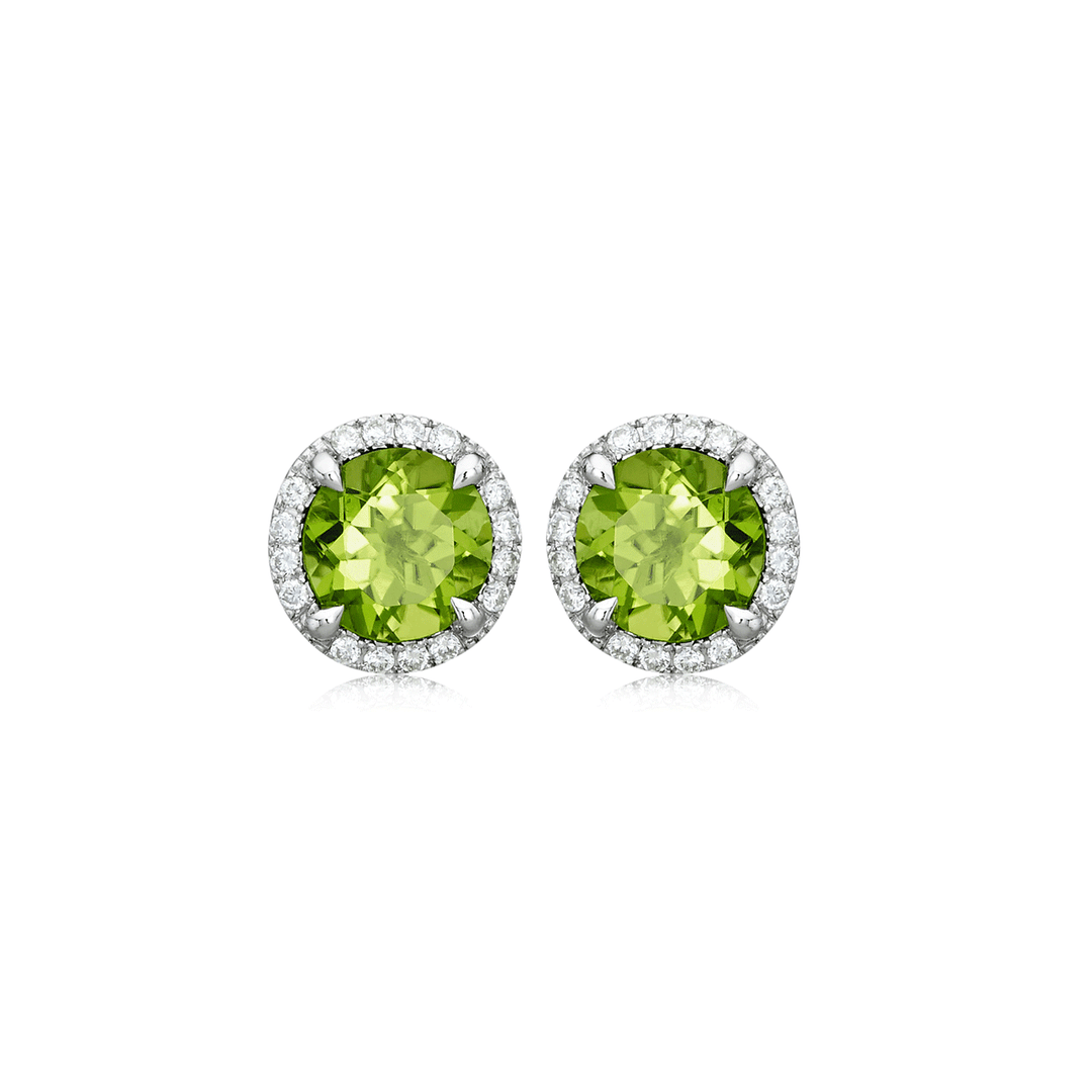 Lisette 18k Gold Peridot 2.77 Total Weight and Diamond Studs