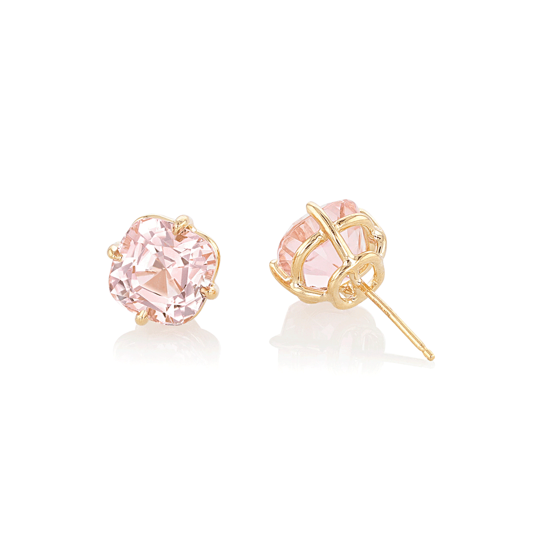 Hamilton Caroline Collection 18k Yellow Gold and Pink Tourmaline Stud Earrings