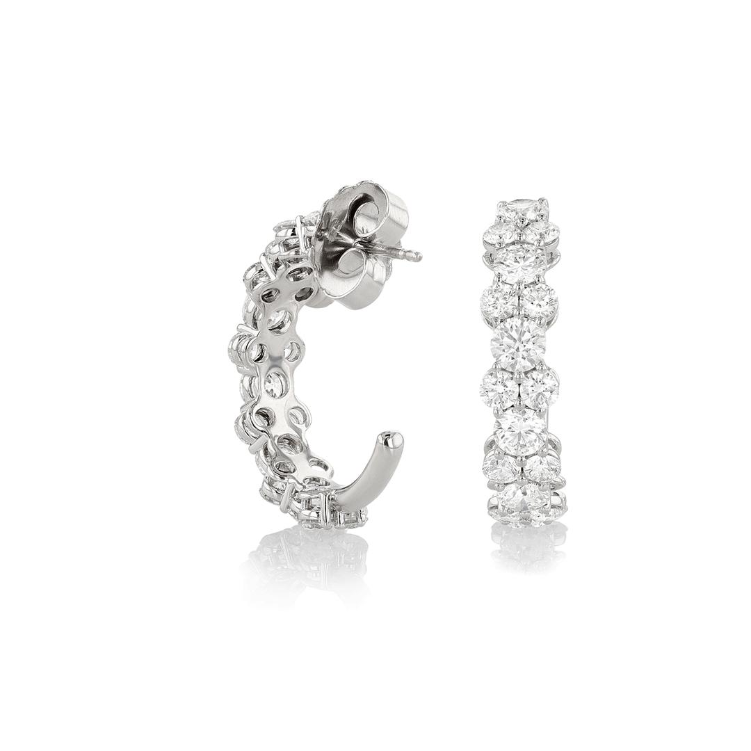 Radiance 18k Gold and 5.30 Total Weight Diamond Hoops