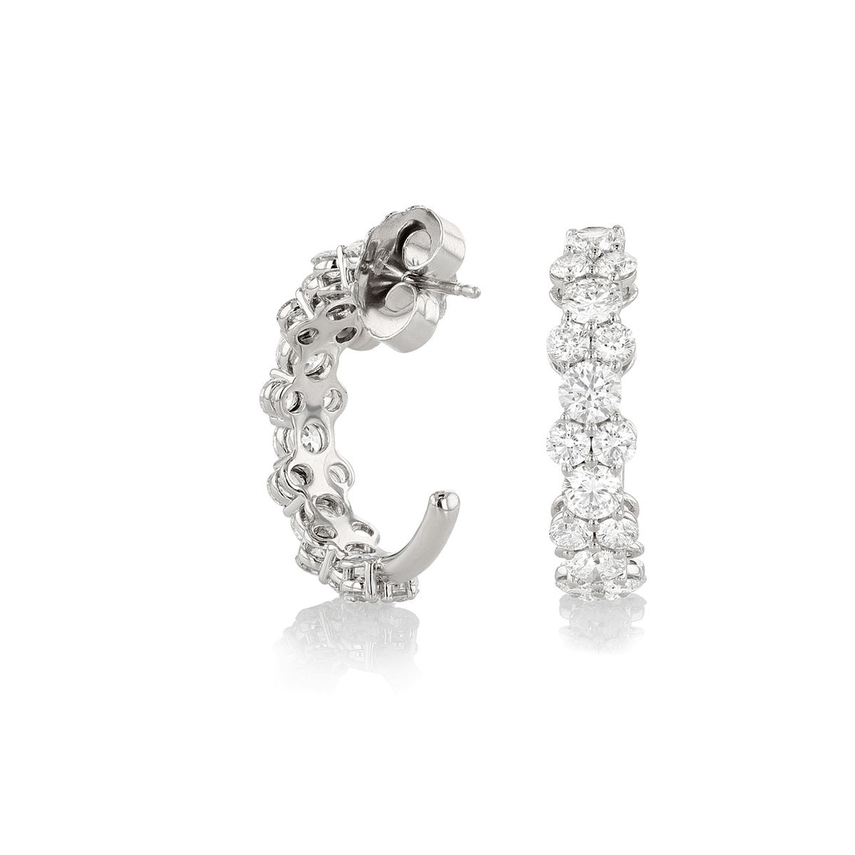 Radiance 18k Gold and 5.30 Total Weight Diamond Hoops