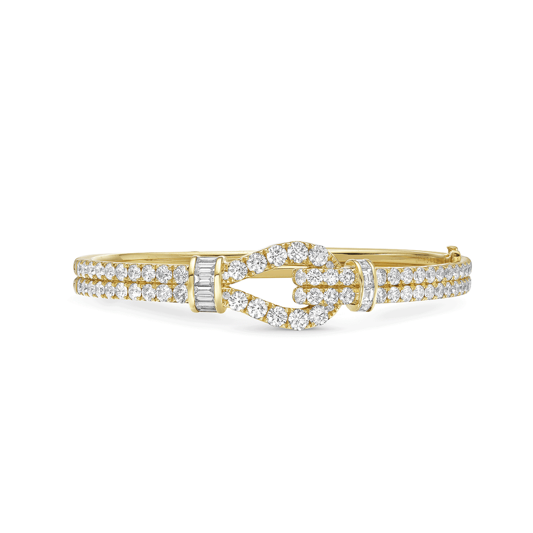 Charles Krypell Lasso 18k Yellow Gold and 5.15 Total Weight Diamond Bangle