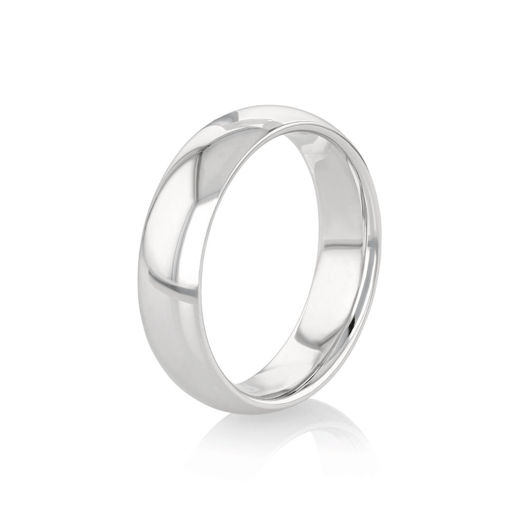 Hamilton Collection Platinum 6mm Comfort Fit Wedding Band