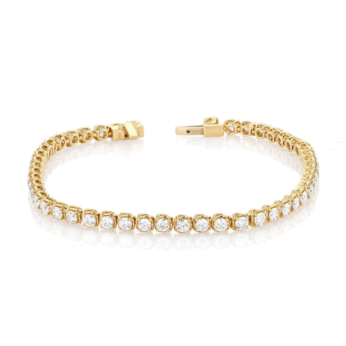 Hamilton Duet Collection 18k Yellow Gold and 3.84 Total Weight Natural Diamond Line Bracelet