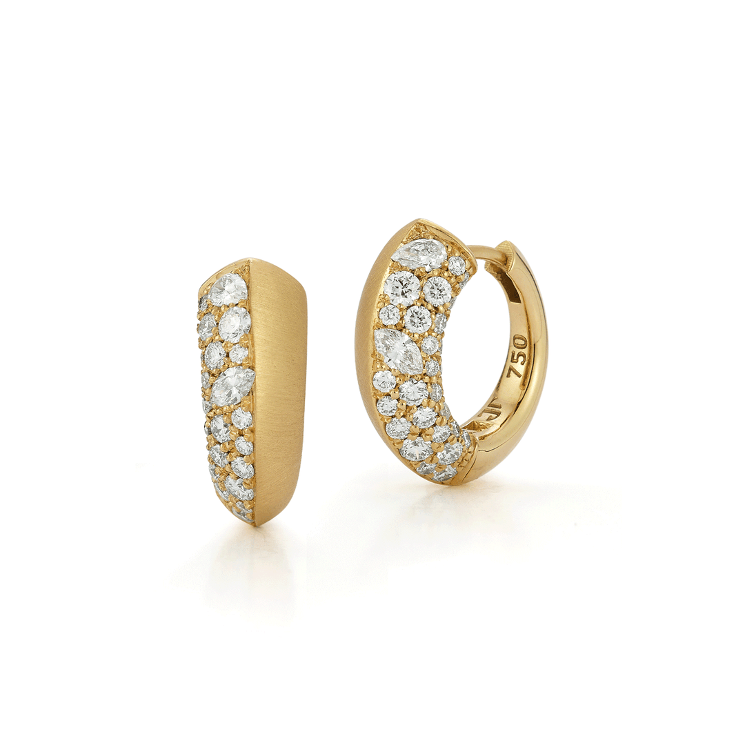 Jade Trau Frankie Half Diamond Hoops