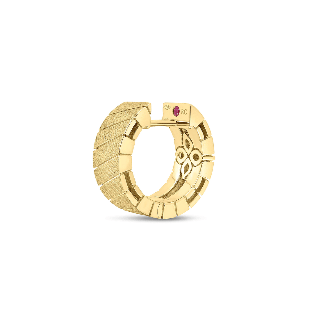 Roberto Coin Love in Verona 18k Yellow Gold and Diamond Hoop Earrings
