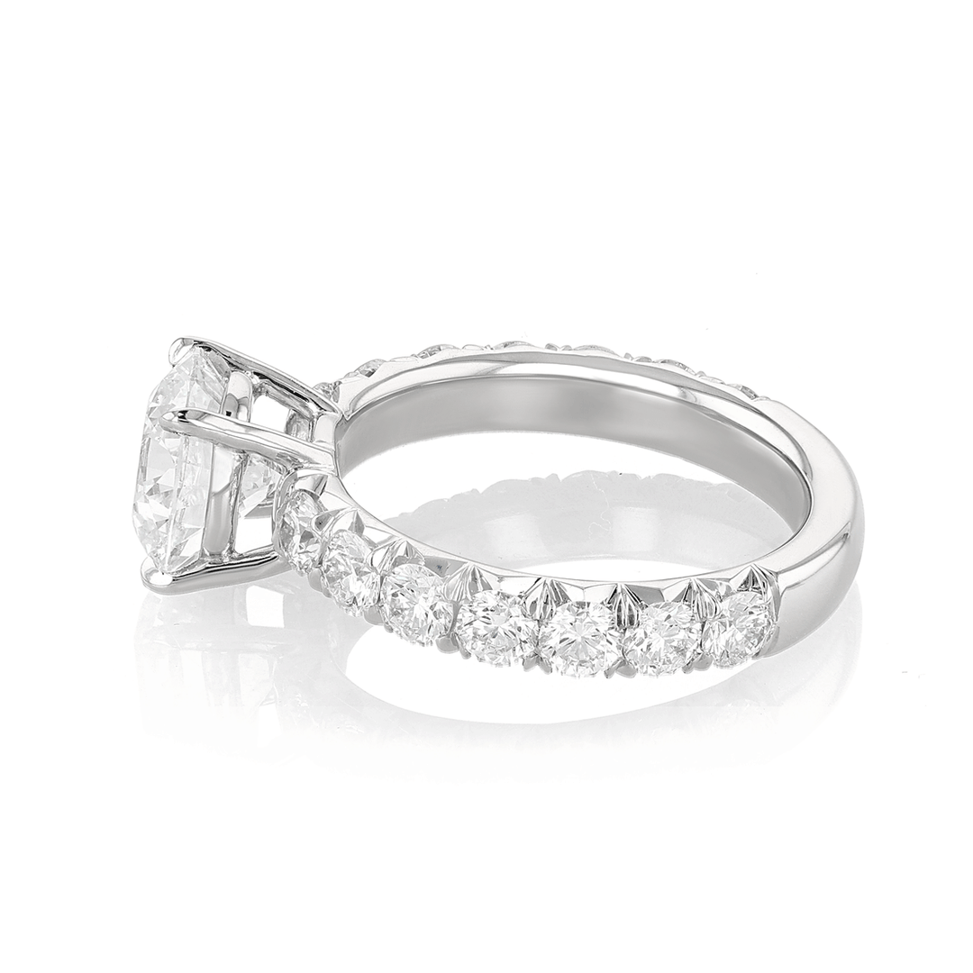 Platinum and 2.54 Total Weight Diamond Ring