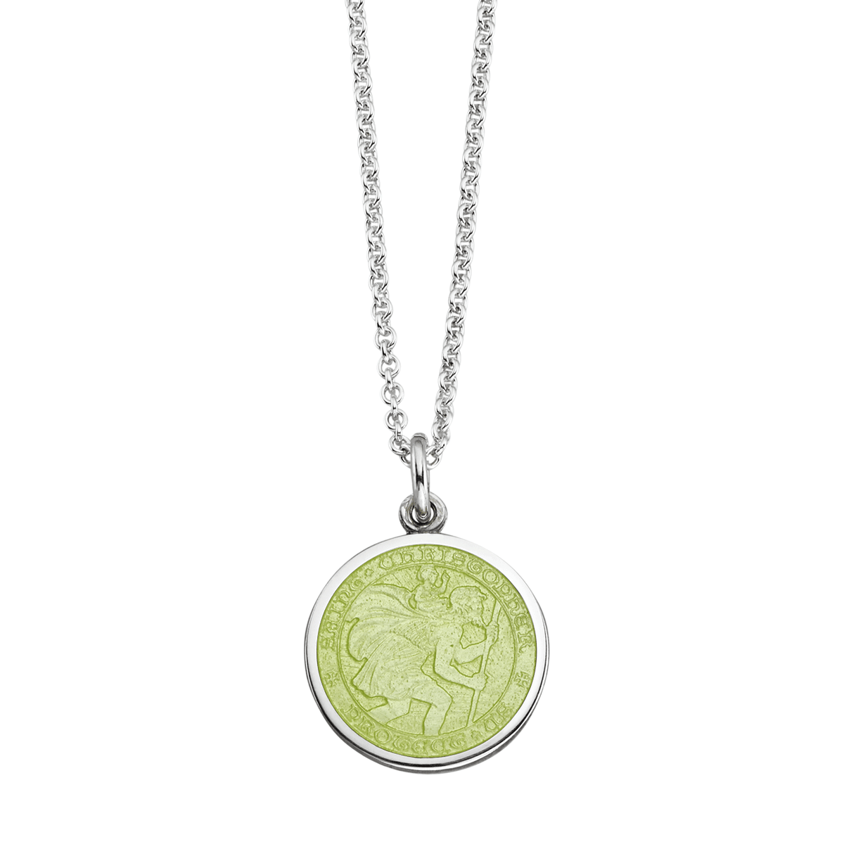 St. Christopher Lemon Lime Enamel Medal