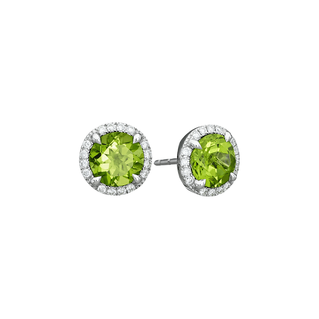 Lisette 18k Gold Peridot 2.77 Total Weight and Diamond Studs