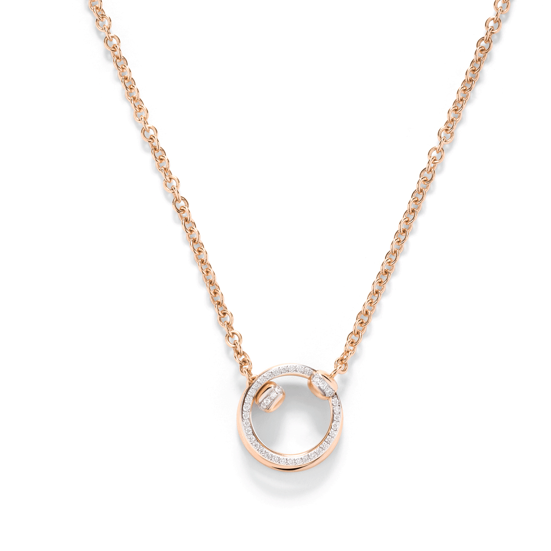 Pomellato Together 18k Rose Gold Diamond Necklace with pendant