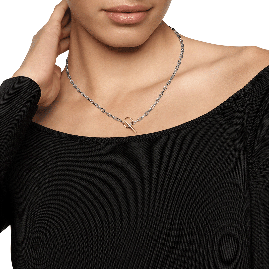 David Yurman DY Madison® Toggle Chain Necklace Sterling Silver with 18K Yellow Gold 17 Inch