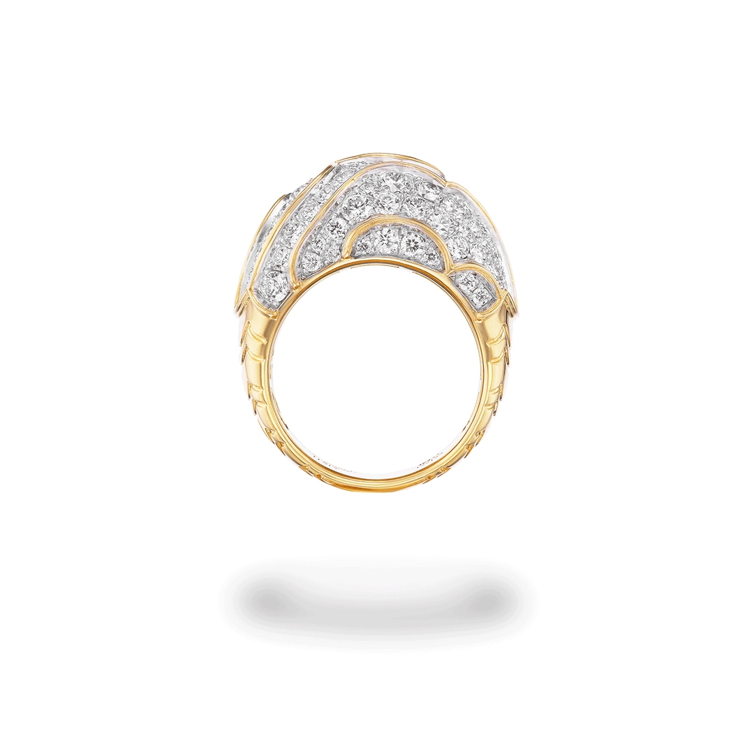 Marina B Onda 18k Yellow Gold Bombe Diamond Ring