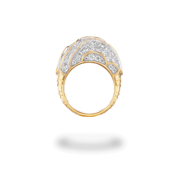 Marina B Onda 18k Yellow Gold Bombe Diamond Ring