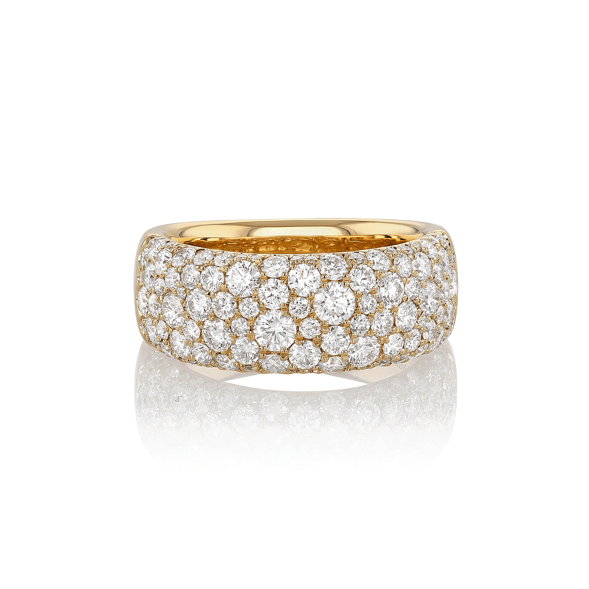 Luminous 18k Yellow Gold and Diamond 1.99 Total Weight Band