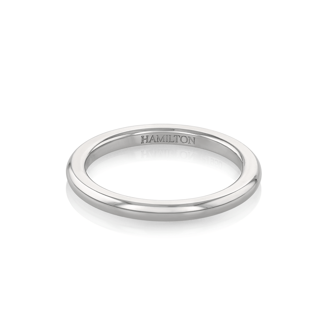Hamilton Collection 14k White Recycled Gold 2.5mm Comfort Fit Wedding Band