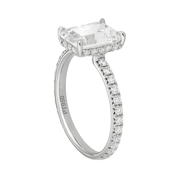 Platinum Micro-Pave Diamond Engagement Ring Mounting