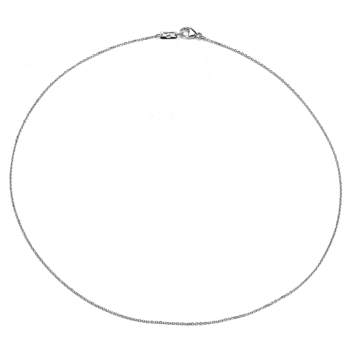 Hamilton Collection Mercer 14k White Recycled Gold 1.2mm Cable 16 Inch Necklace