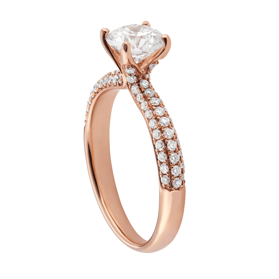 Hamilton Grace Collection 18k Rose Gold and 0.44 Total Weight Diamond Engagement Mounting Ring