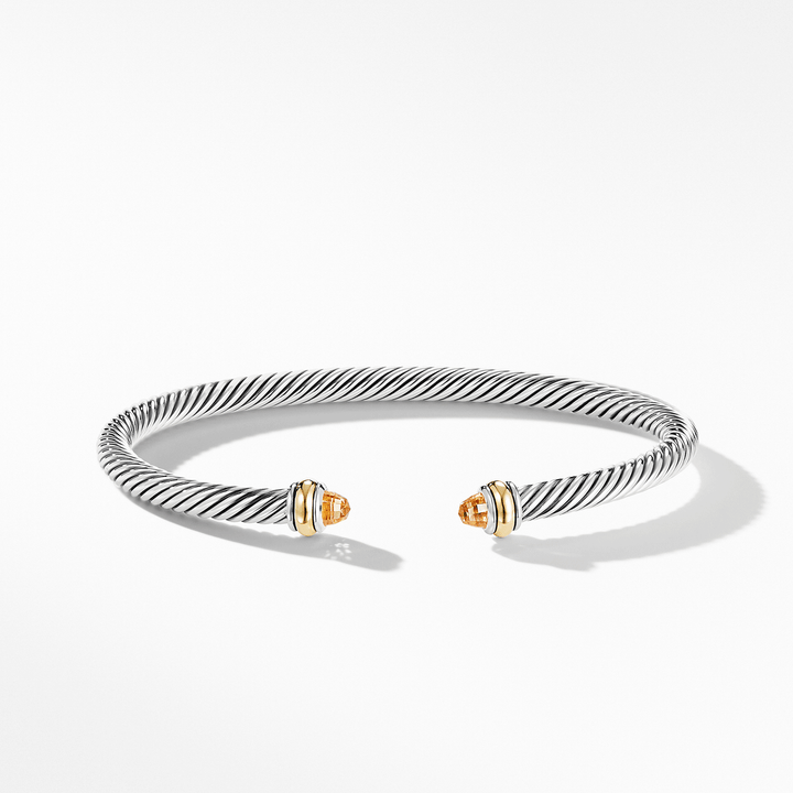 David Yurman Cable Classics Bracelet in Sterling Silver with Citrine and 18k Yellow Gold