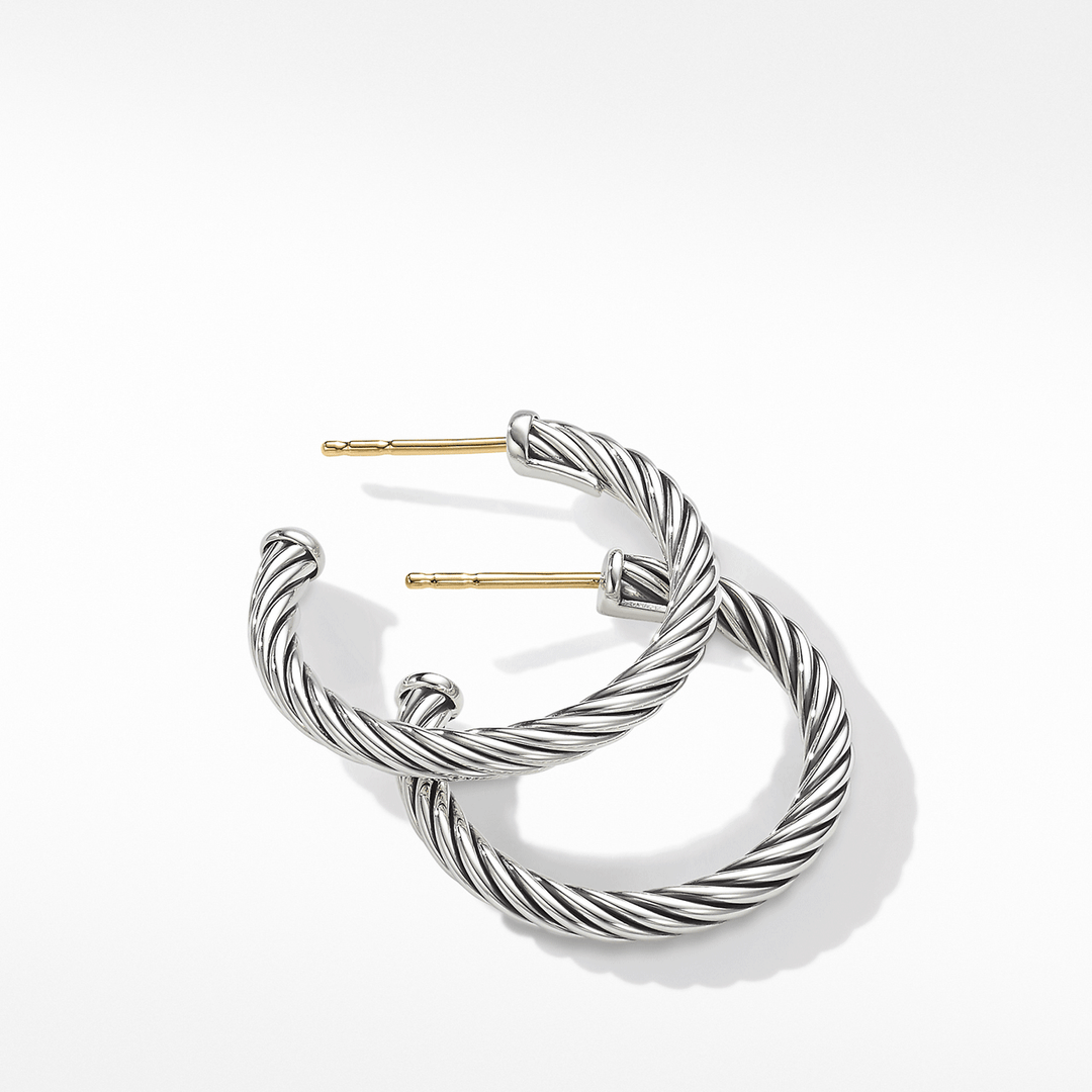 David Yurman Cable Collection Small Cable Hoop Earrings