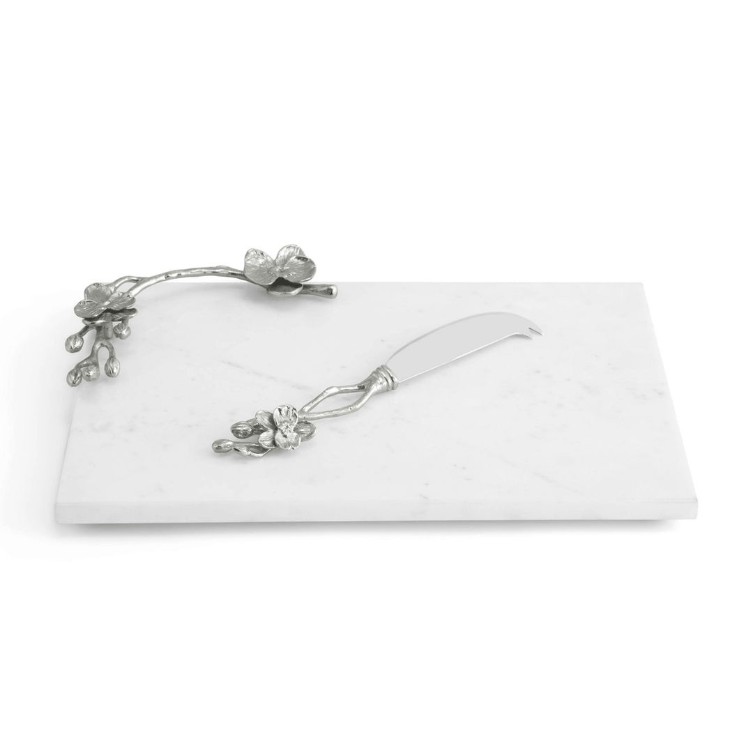 Michael Aram White Orchid Small Cheese Board w/ Knife
