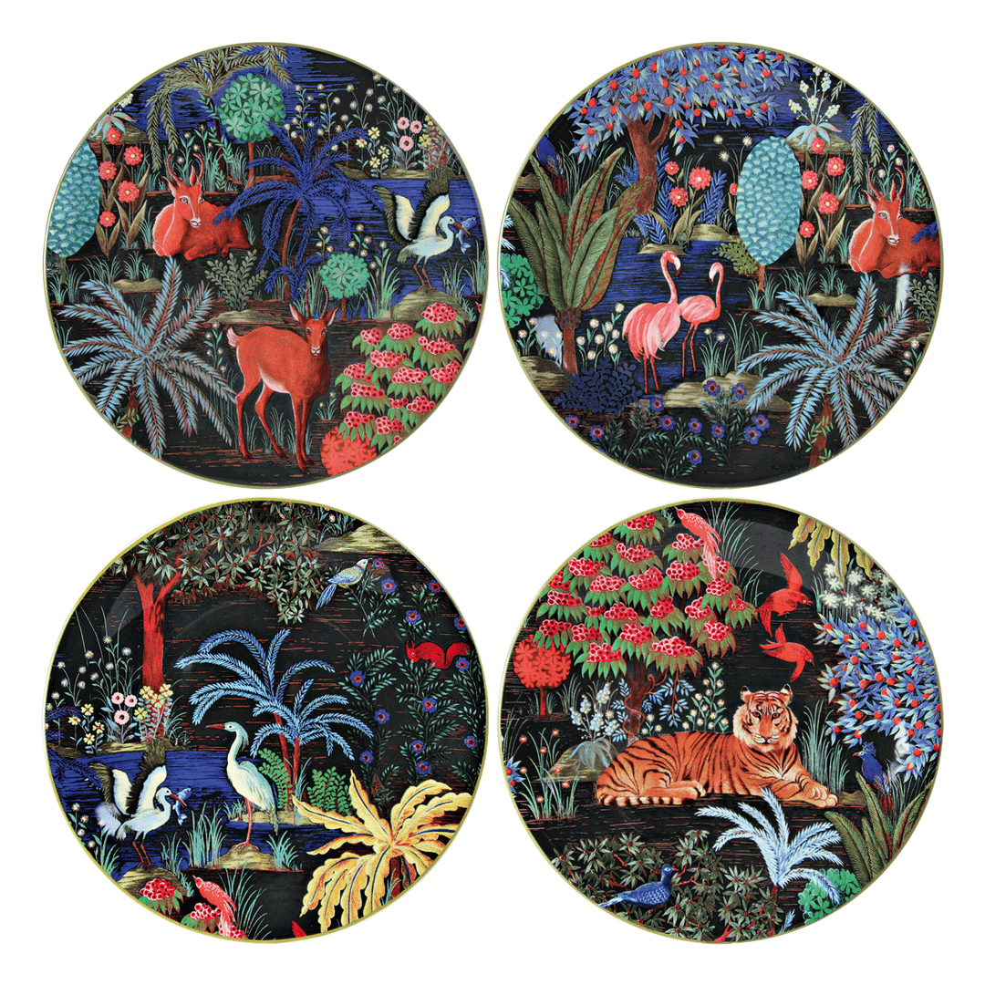 Gien Le Jardin Du Palais Dessert Plates Set of 4