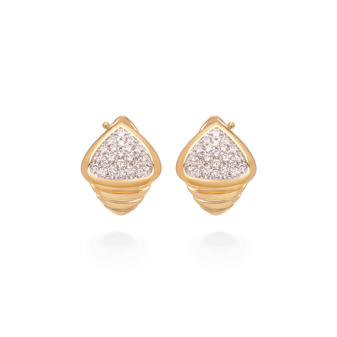 Marina B Trisolina 18k Yellow Gold Diamond Huggie Earrings